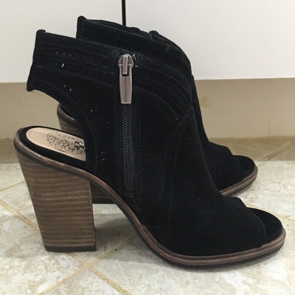 Vince Camuto black peep toe booties - Picture 2 of 5